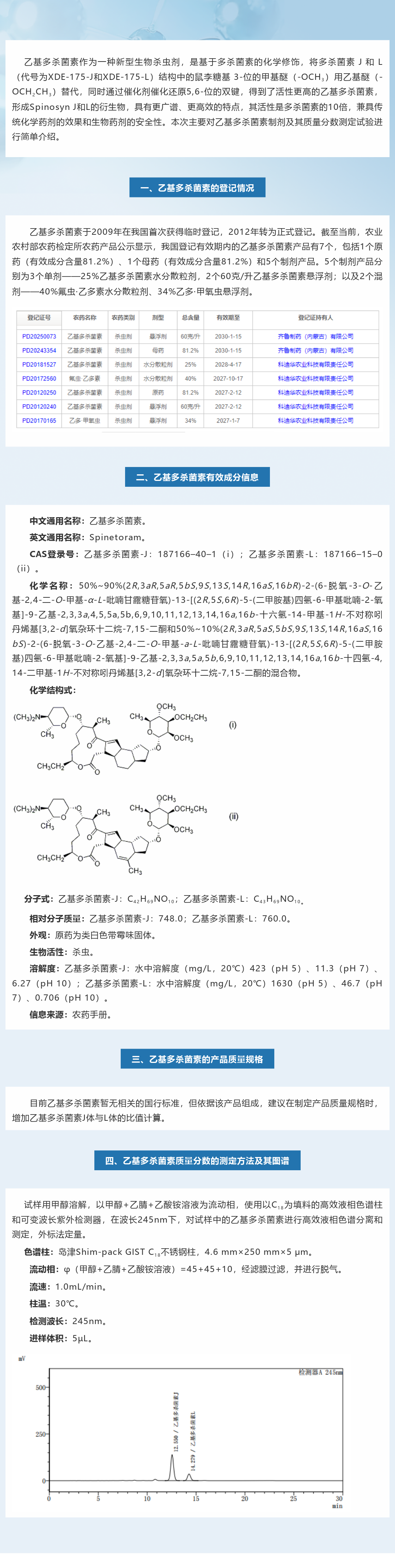 浅谈乙基多杀菌素制剂及其质量分数测定试验